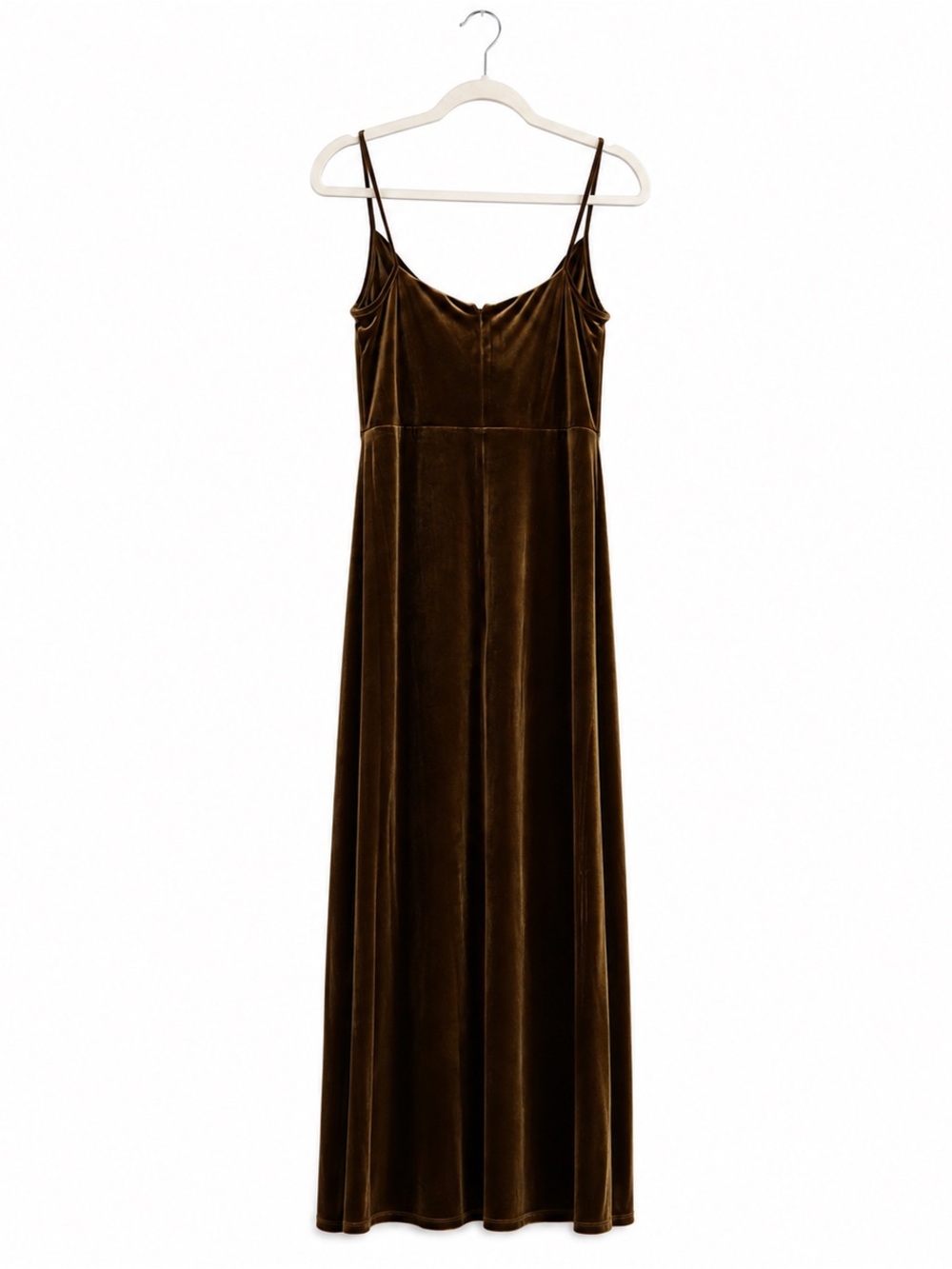 Taylor NWT Olive Green Velvet Cowl Neck Double Slit Maxi Dress Size 4 - Picture 3 of 10